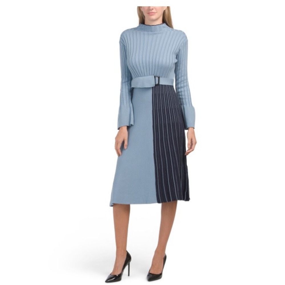 DALIA MACPHEE Women’s Long Sleeve Maxi Sweater Dress with Belt